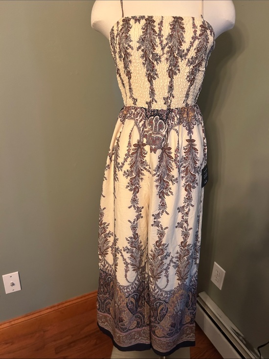 Lulus Dresses & Skirts - Lulu's Cream Boho Paisley Jumpsuit with Brown Accents